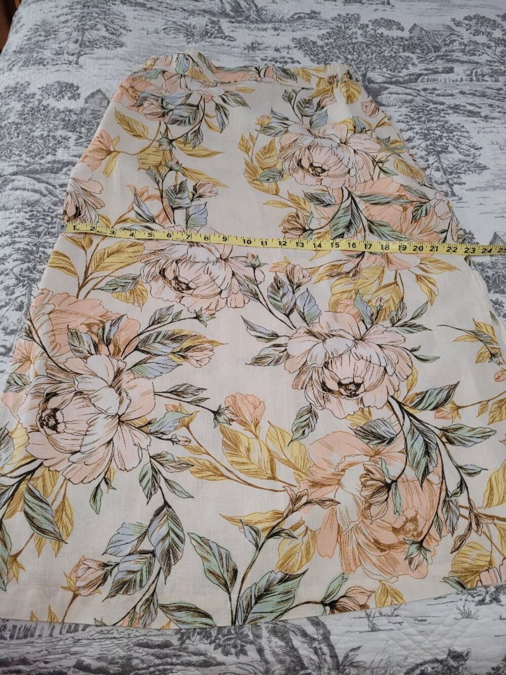Nicole Miller A-Line 100% Linen Maxi Skirt Floral Print Medium EUC - Picture 6 of 8